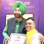 लोकमतचे पत्रकार सुरेश वांढेकर यांचा नवज्योतसिंग सिद्धू यांच्या हस्ते गौरव.